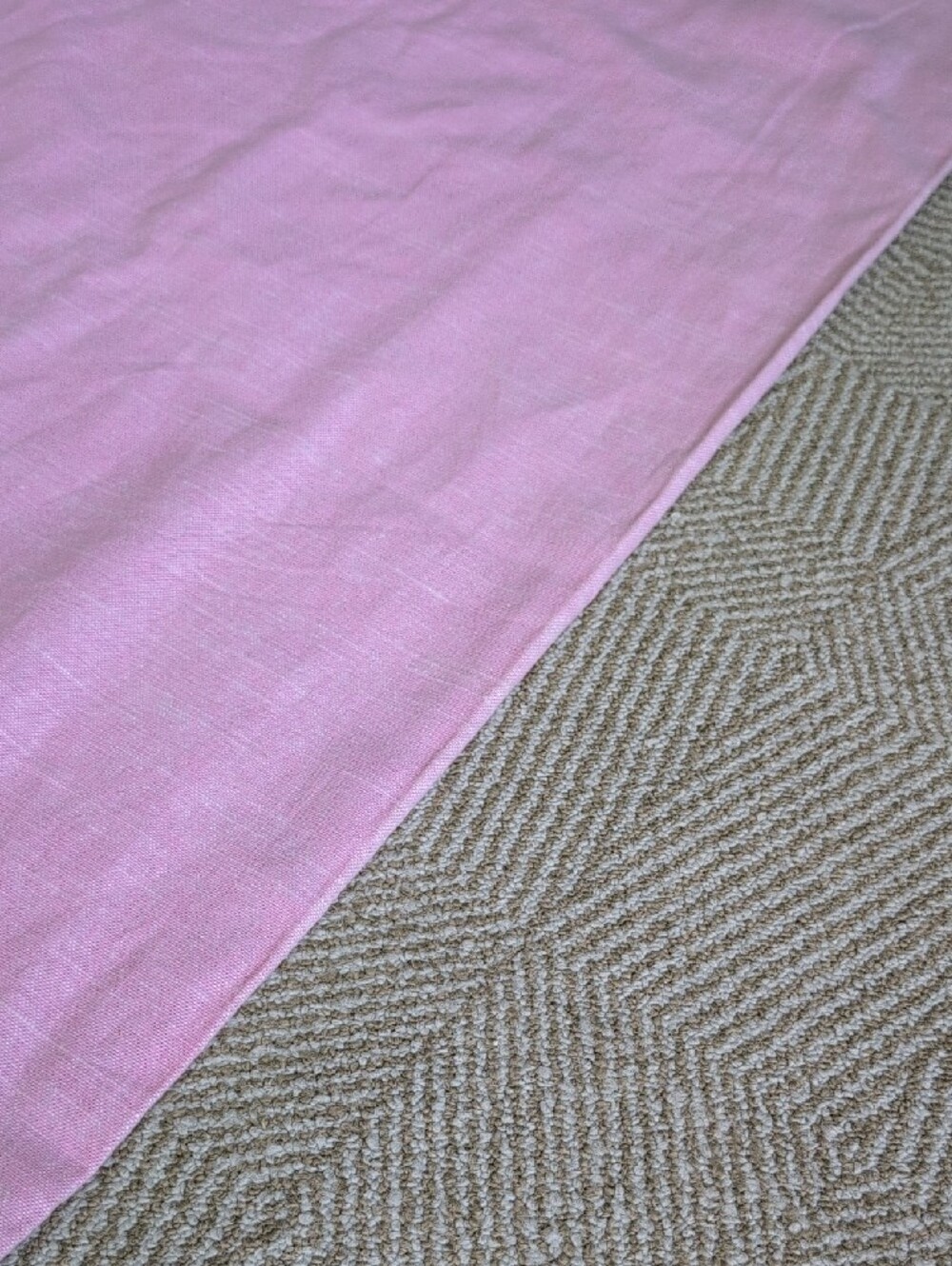 Pottery Barn Kids Evelyn Pink Linen Blend Blackout Curtains Panel Pair 44" x 84" - Picture 10 of 14